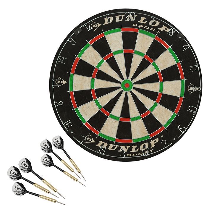 Dunlop Masters Dartboard With Six Darts Dart Board Mounting Bracket New