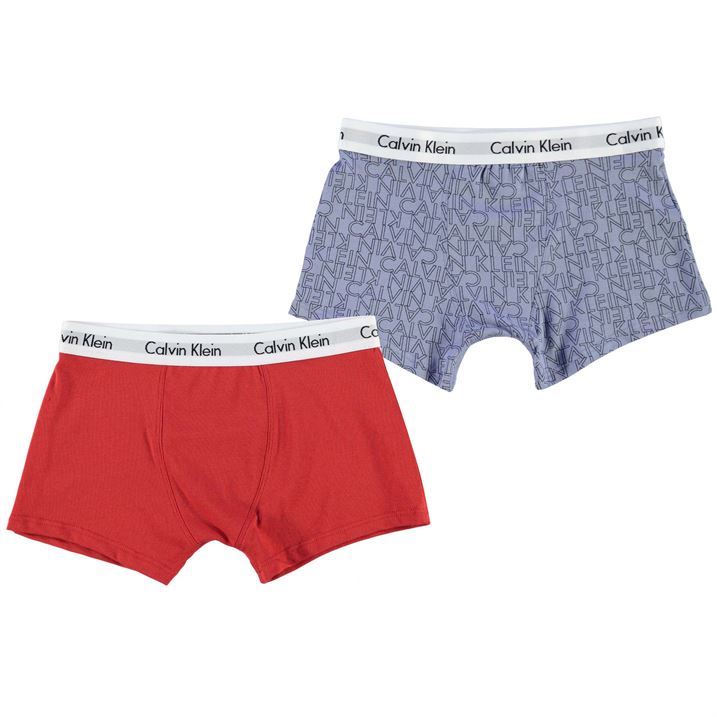 Calvin Klein Kids 2 Pack Trunks Junior Boys Elastic Boxer Underwear