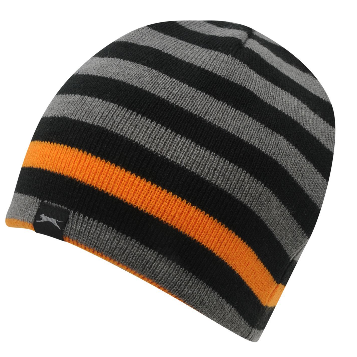 Slazenger Mens Golf Reversible Beanie Hat Cap Knitted Winter Headwear