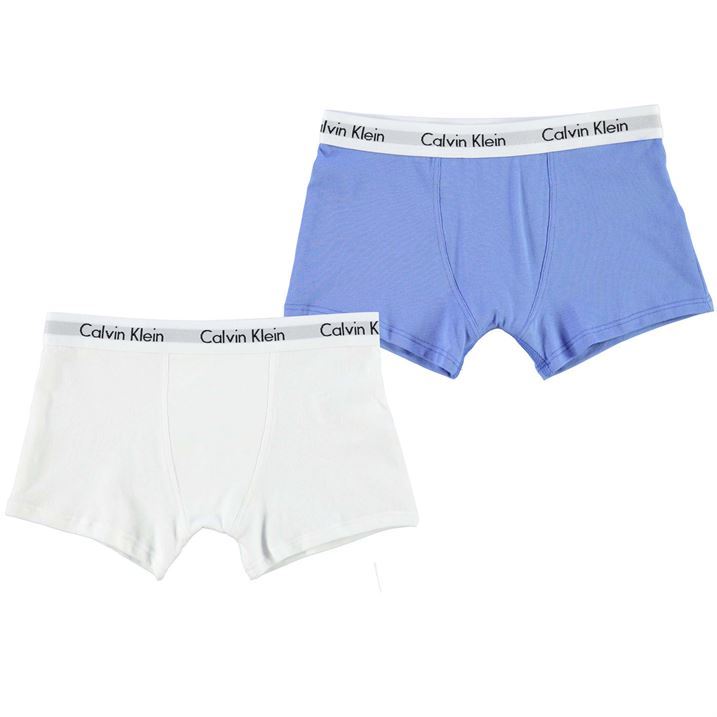 Calvin Klein Kids 2 Pack Trunks Junior Boys Elastic Boxer Underwear