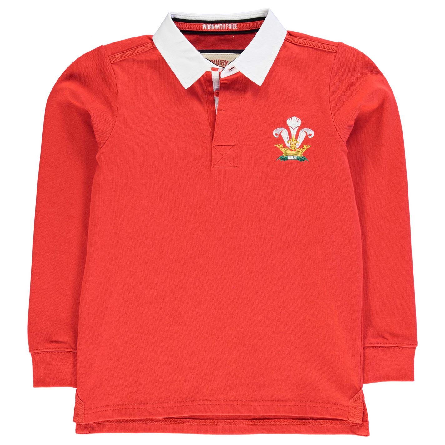 Team Kids Rugby Long Sleeve Jersey Junior Boys Cotton Elastic Polo