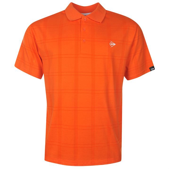 Dunlop Mens Clothing Short Sleeve Check Print Golf Polo Shirt | eBay