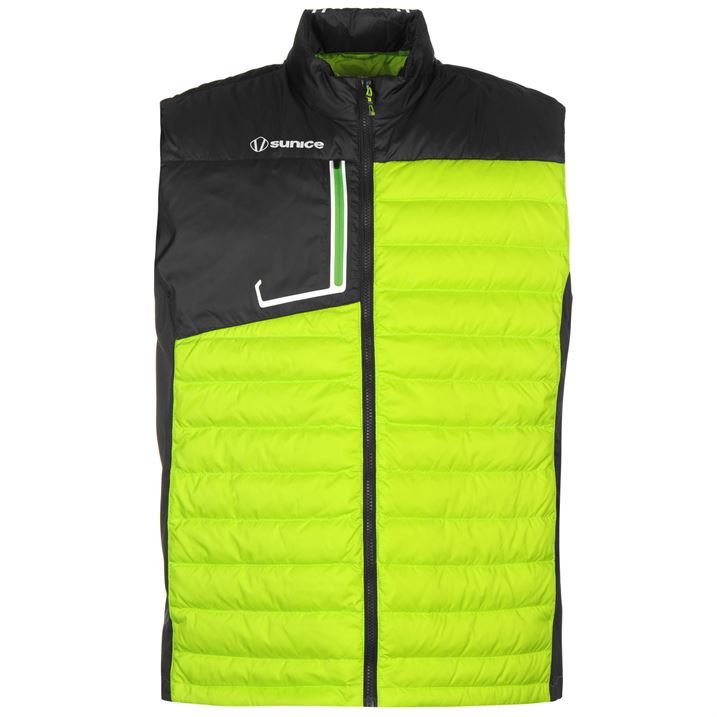 Sunice Mens Gilroy Light Down Vest Golf Gilet Sleeveless High Neck Full