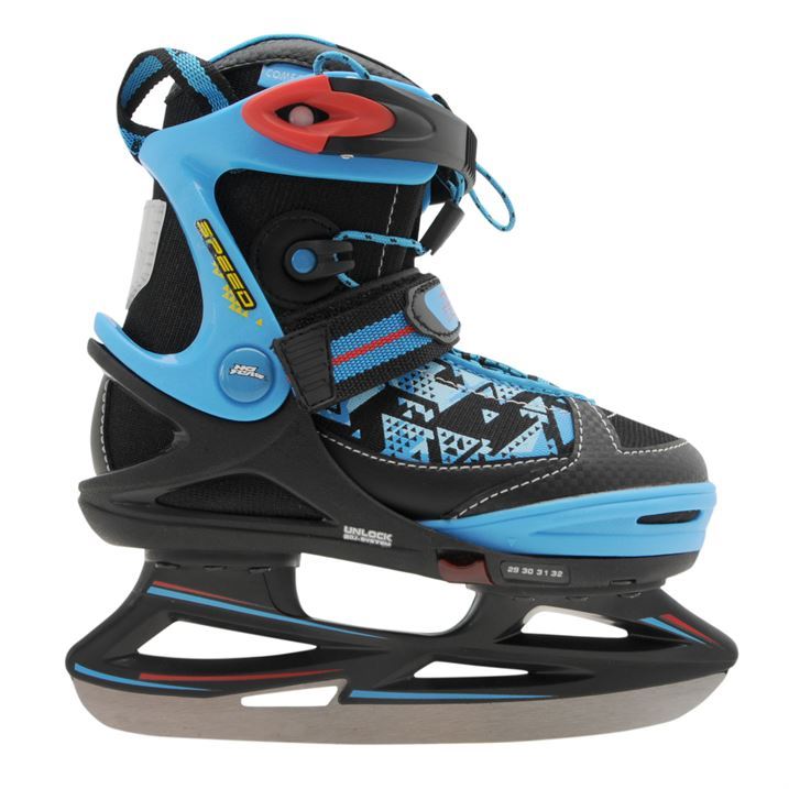 No Fear Kids Speed Ice Skates Boys Adjustable Size Push And Pull Fastening eBay