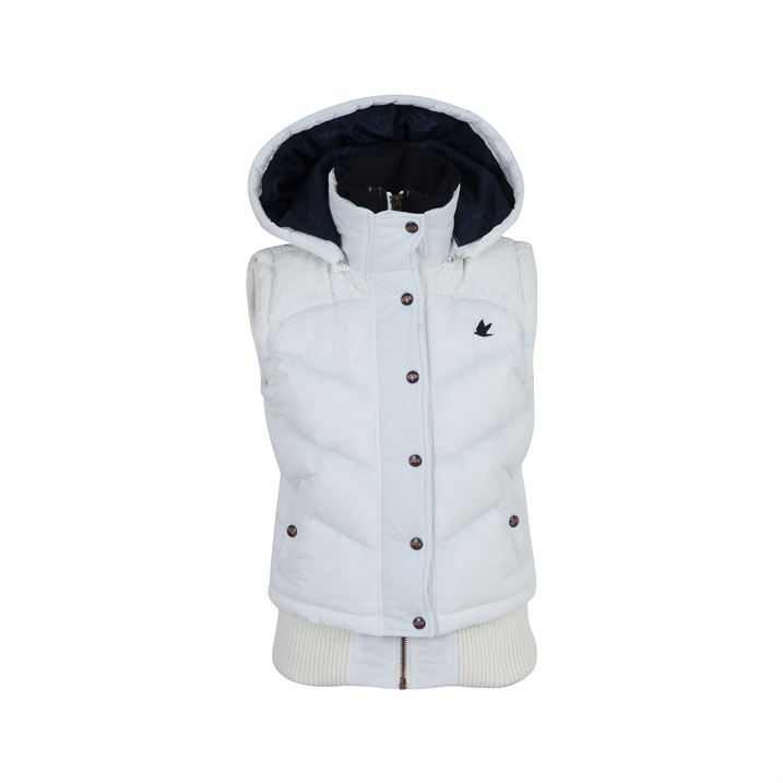 SoulCal Womens Ladies Warm Lace Puffa Padded Hooded Bodywarmer Gilet