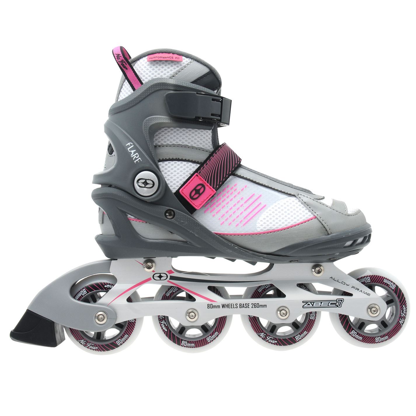 No Fear Womens Ladies Flare Inline Skates Roller Blades Four Wheel Sports