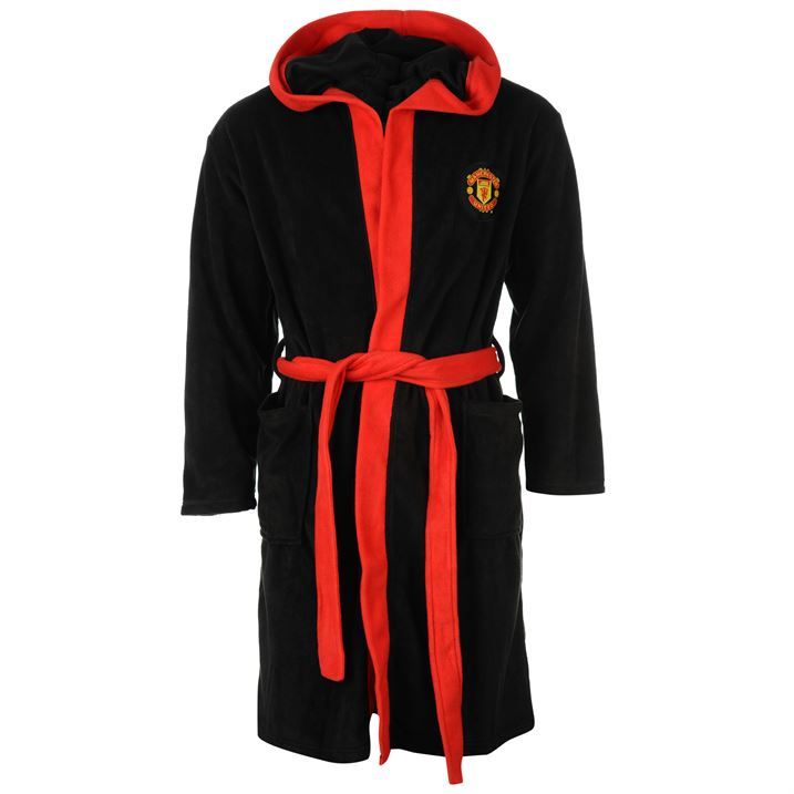 Team Mens United Hooded Robe Dressing Gown Nightwear Sleepwear Clothing