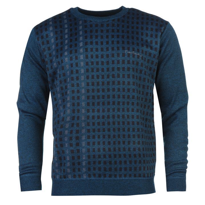 Pierre Cardin Mens Geo Knit Jumper Pattern Pullover Long Sleeve Crew Neck Top...