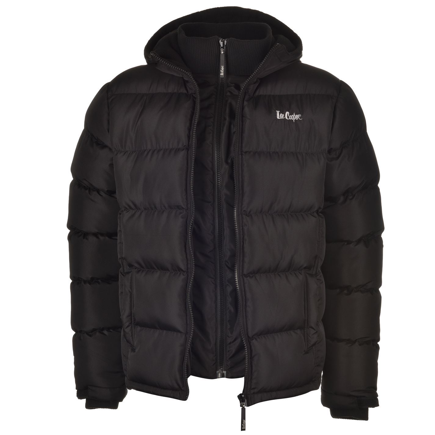 Lee Cooper Mens Two Zip Bubble Jacket Long Sleeve Fleece Coat Top