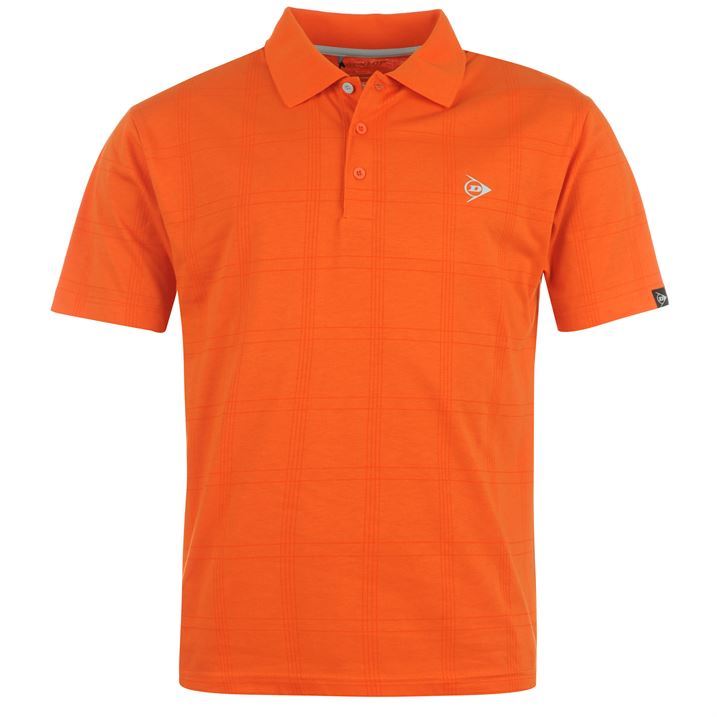 Dunlop Mens Clothing Short Sleeve Check Print Golf Polo Shirt