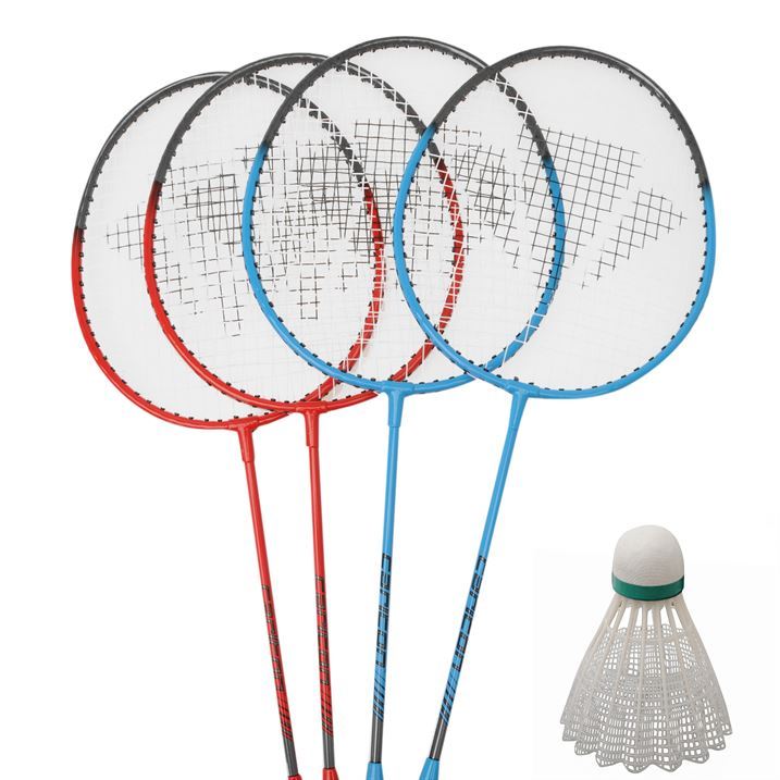 Carlton Unisex 4 Player Badminton Set Rackets & Shuttlecocks Net & Poles Bag eBay