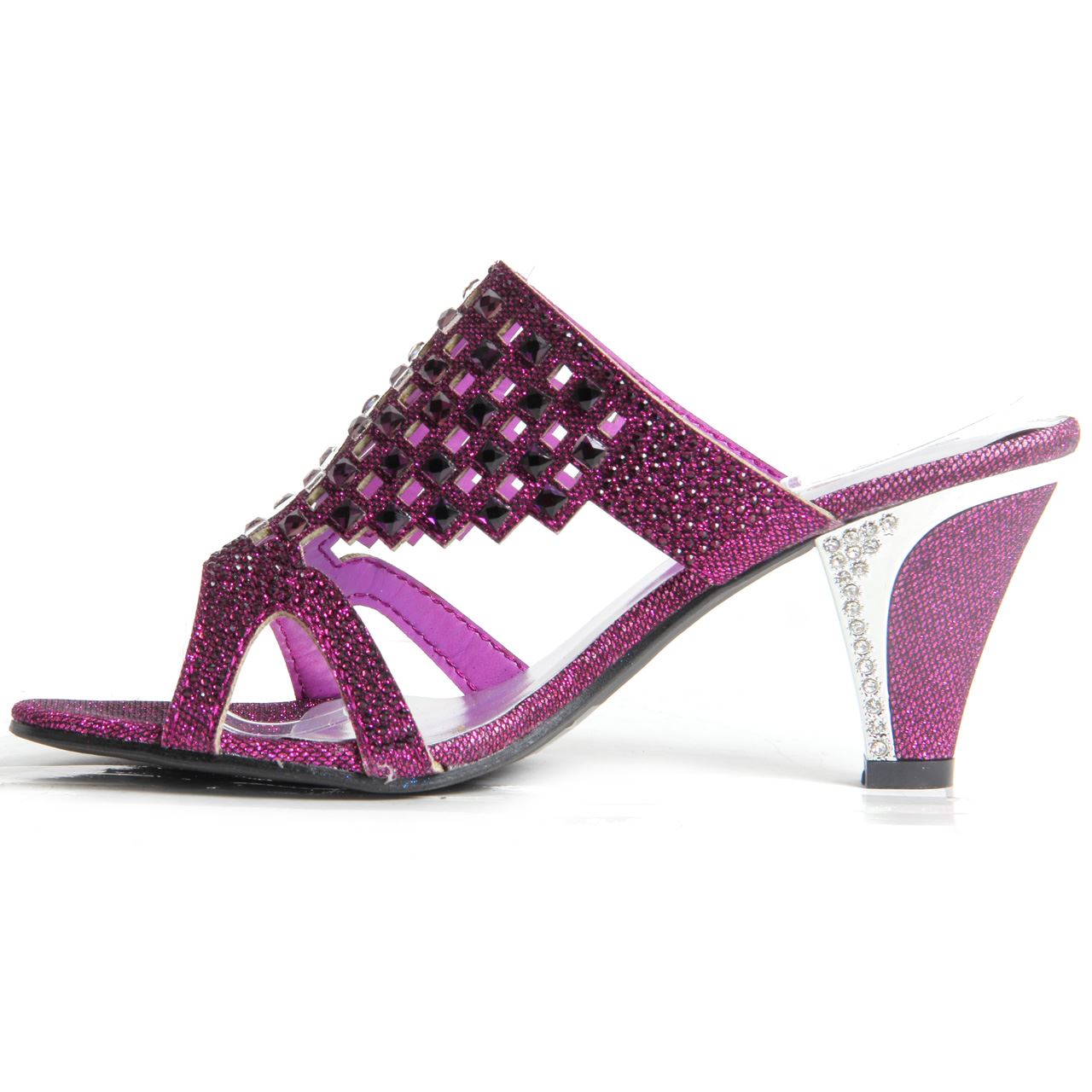 sparkling block heels