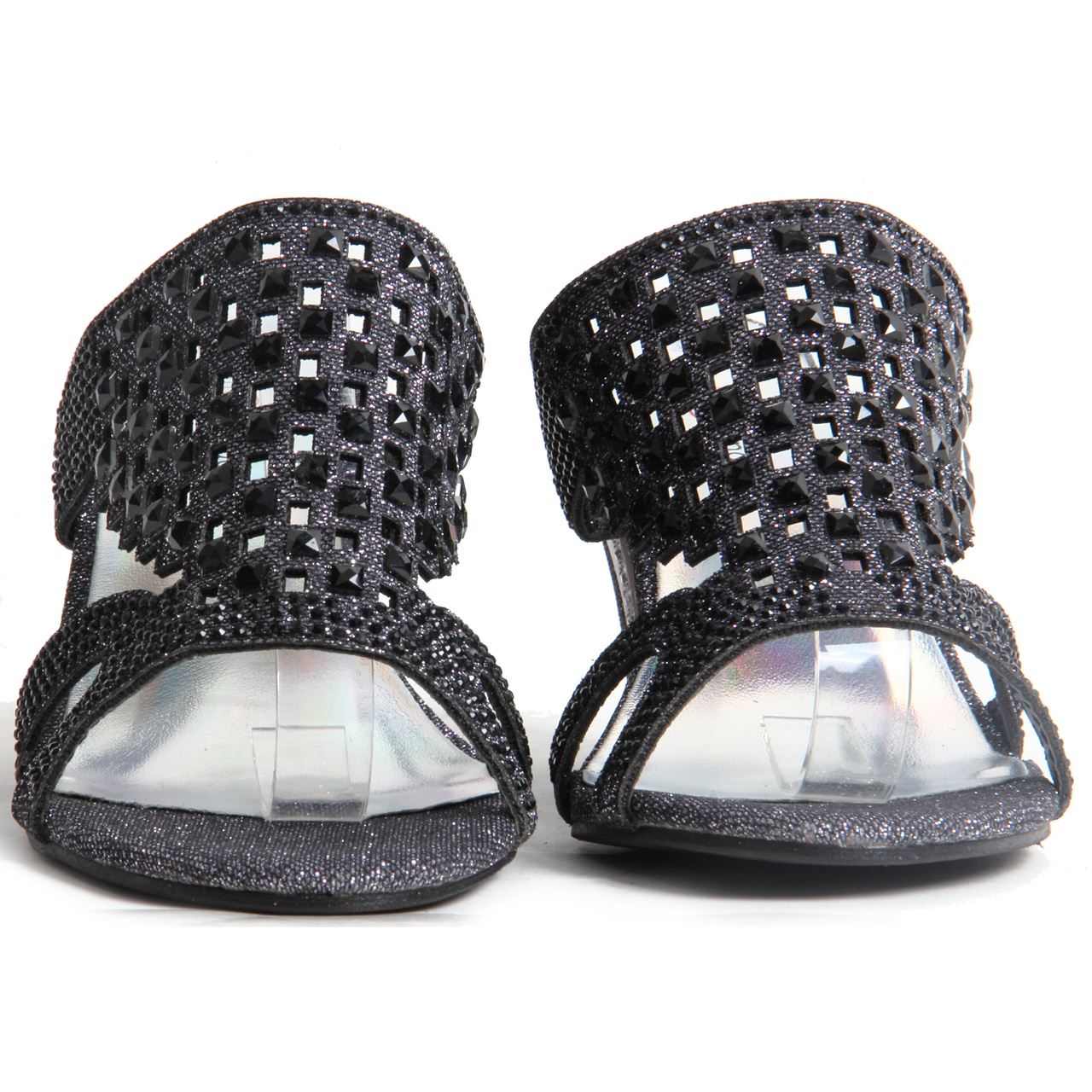 sparkling block heels