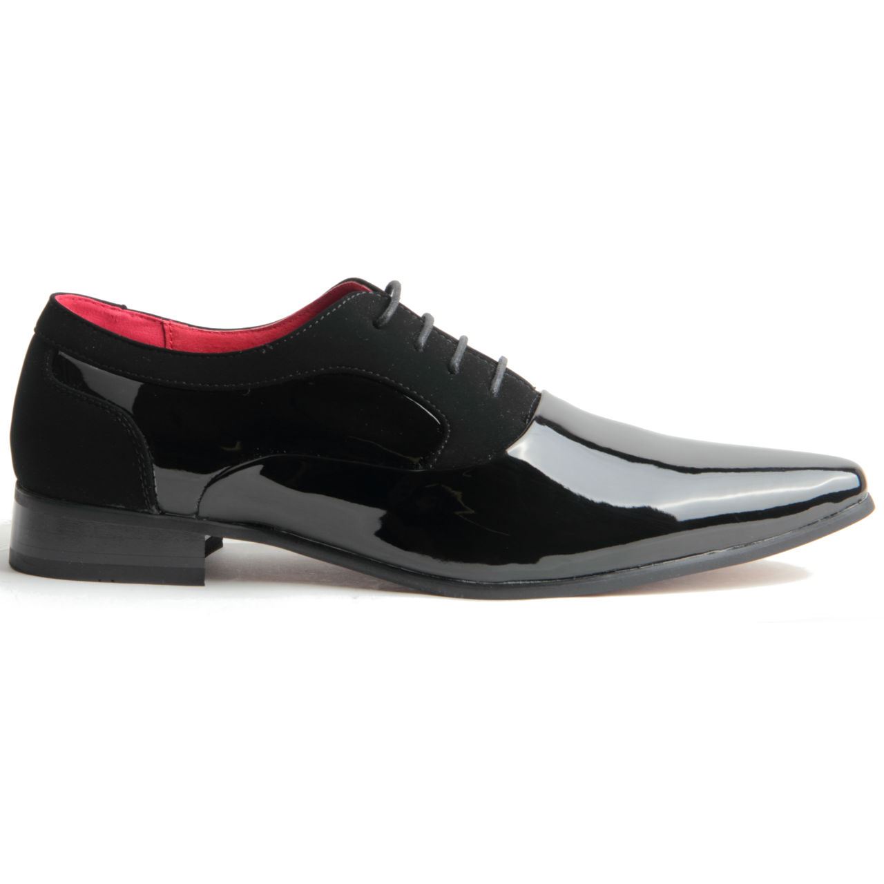 Mens Formal Lace Up Genuine Leather Lining Patent Pointed Toe Wedding