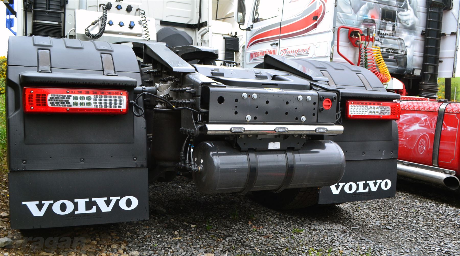 2013+ Volvo FH4 Polished Stainless Steel Rear Truck Chassis Light Bar + Led