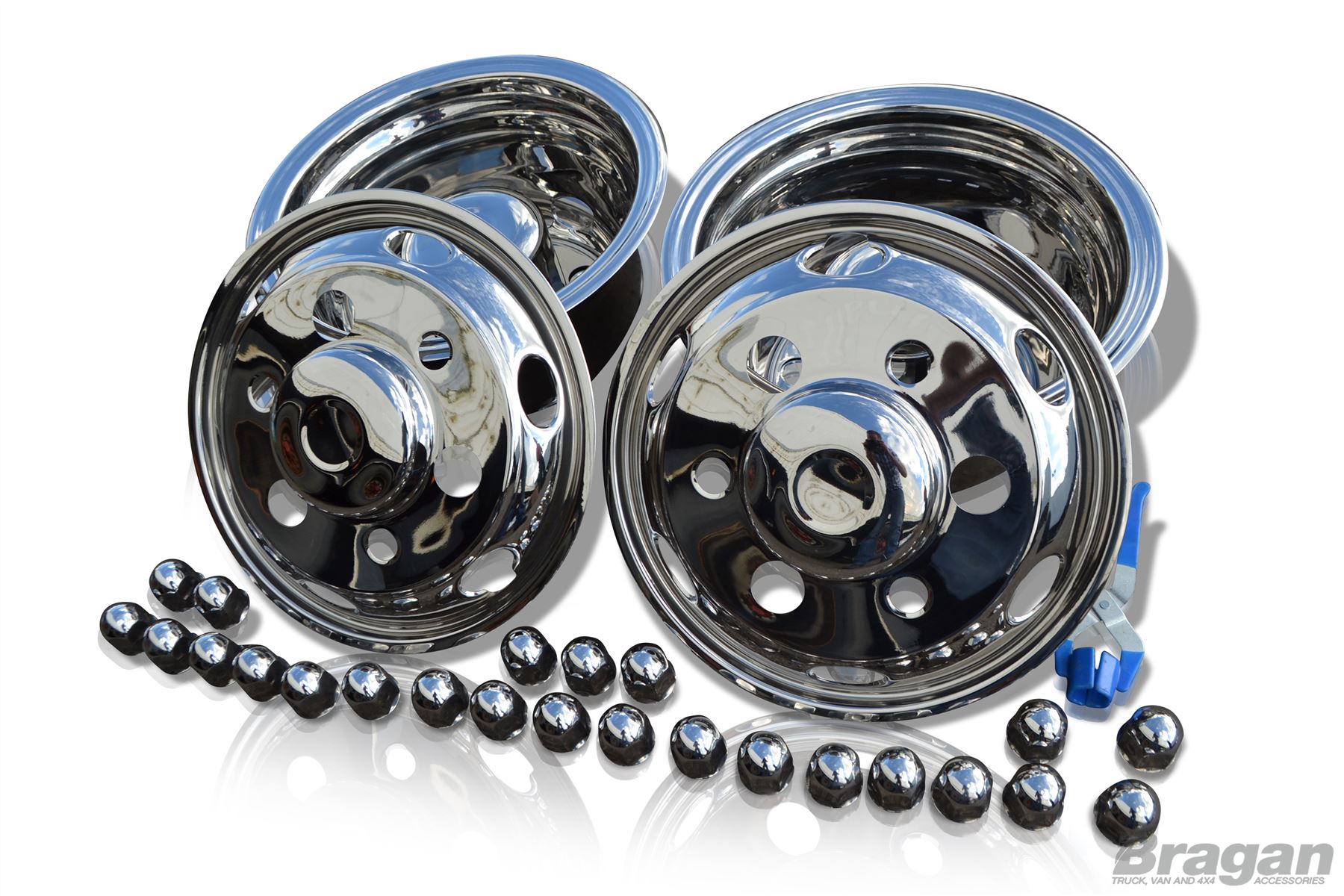 Isuzu NPR Truck 17.5" Front & Dual Rear Wheel Trims Covers Sleeves 6