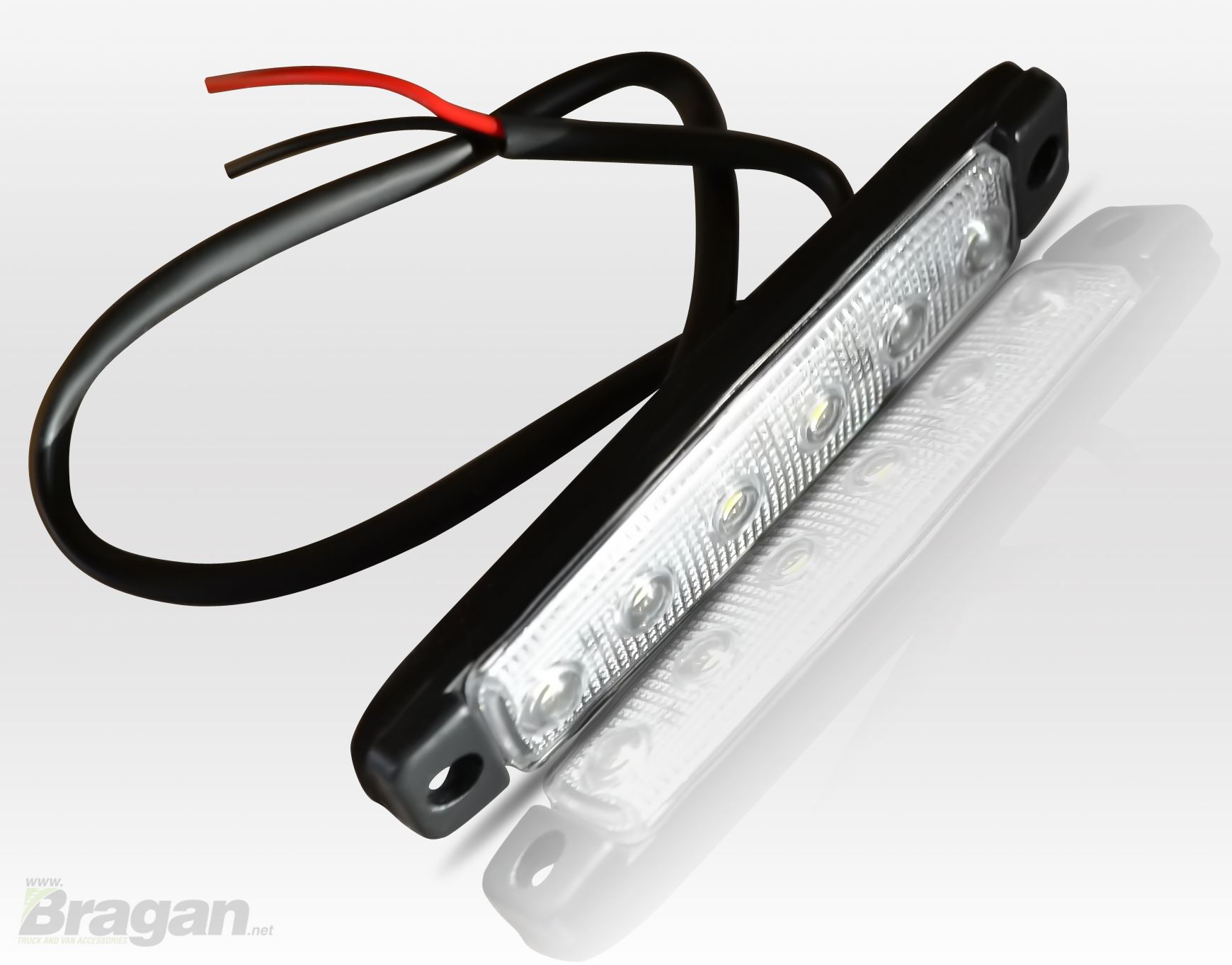 24v White Super Slim Flush LED Marker Light Sidebar Rollbar Running