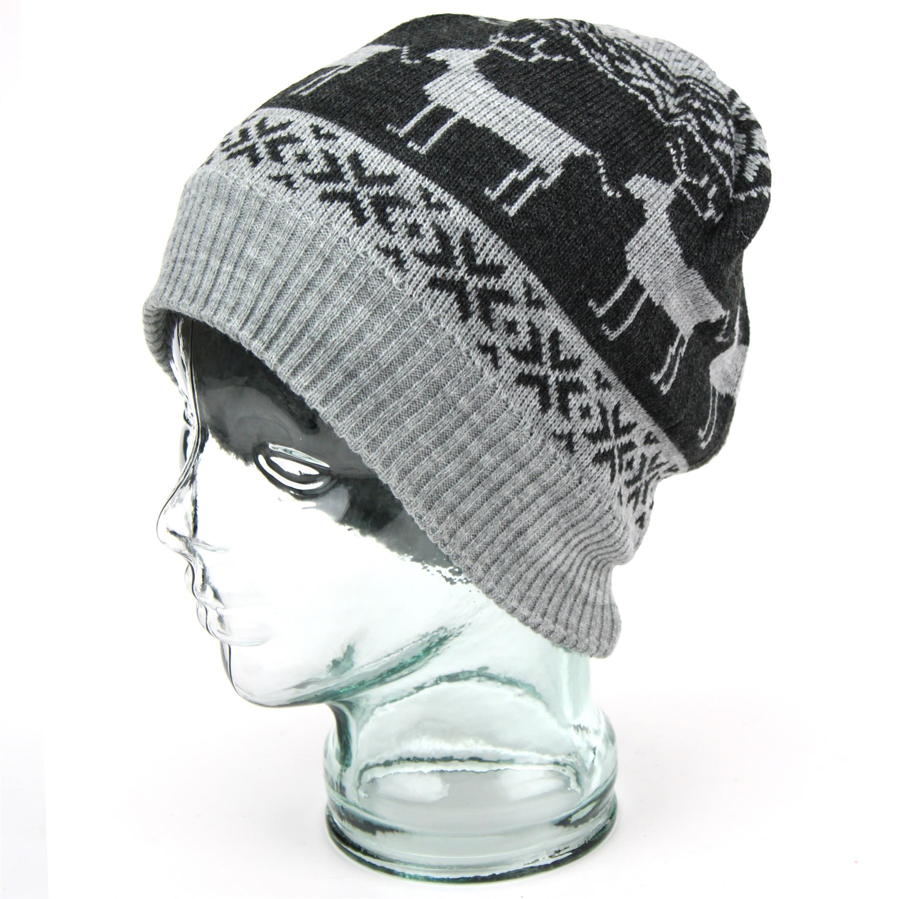 Hat Beanie Reindeer Winter Ski Christmas Knitted Xmas Design Novelty New Animal eBay