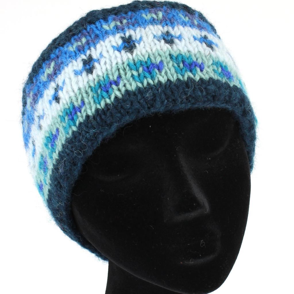 WOOL KNIT HEADBAND HANDMADE SKI BAND EARWARMERS EAR MUFFS NEPAL Fleece Lined eBay