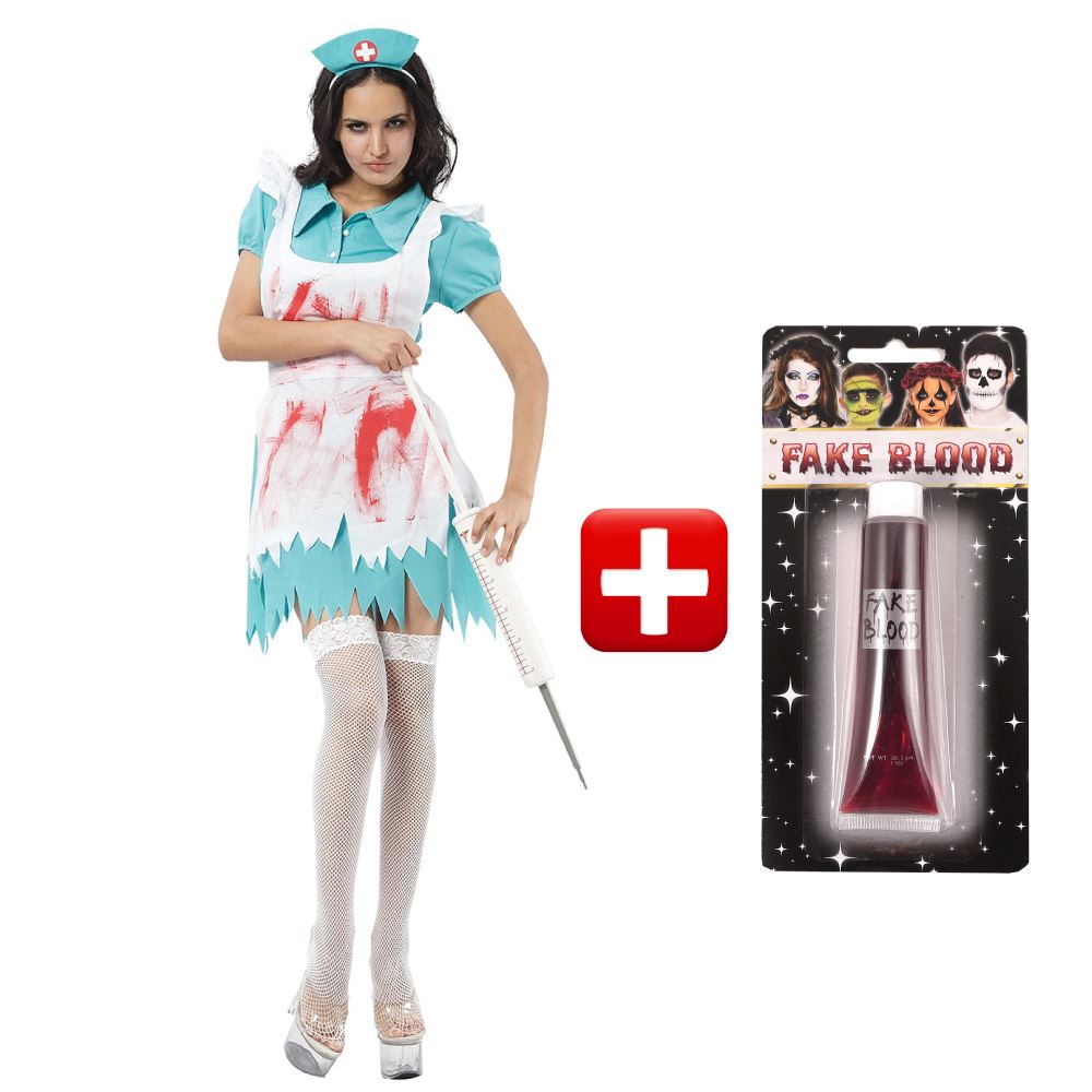 Blood Stained Nurse Costume Halloween Fancy Dress Costume eBay