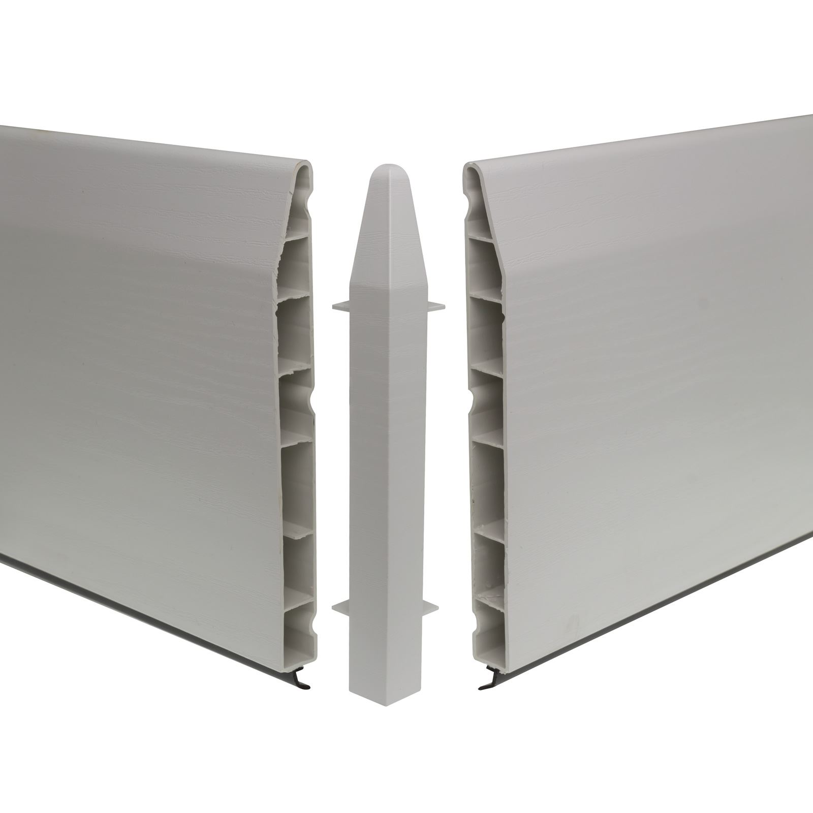 150mm Chamfered External UPVC Skirting Corner Joint Plastic 90 Trim