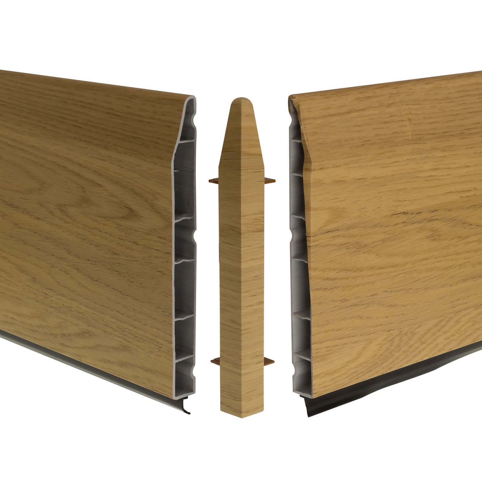 150mm Chamfered External UPVC Skirting Corner Joint Plastic 90 Trim