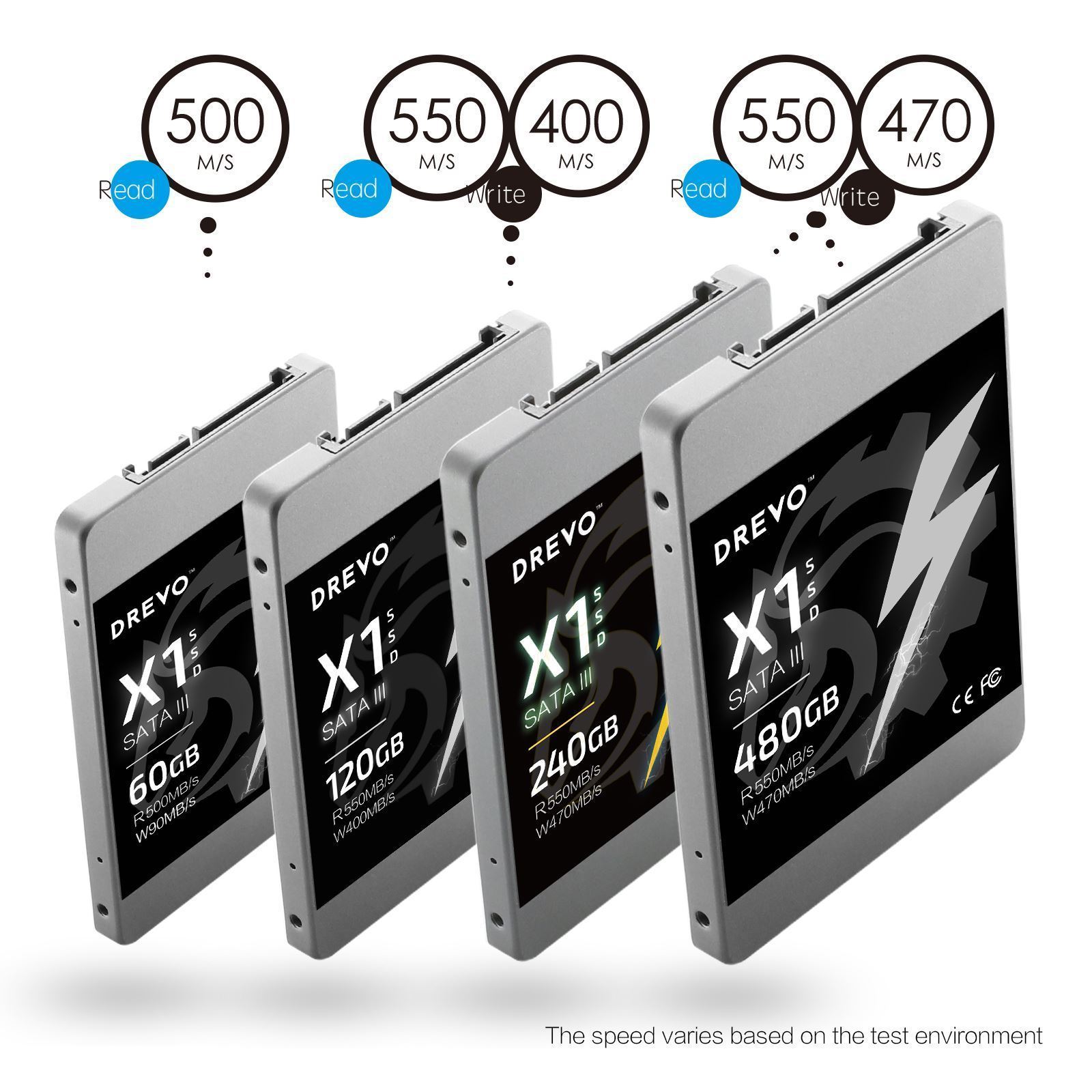 SSD 60GB 120GB 240GB 480GB Drevo X1 2.5" SATA III Internal Solid State Drive - Picture 9 of 9