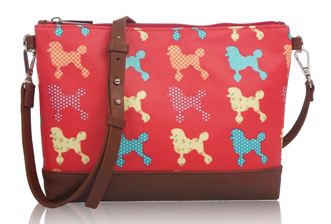 Kukubird Chic Poodle Dog Pattern Mini Size Crossbody Bag Handbag Free