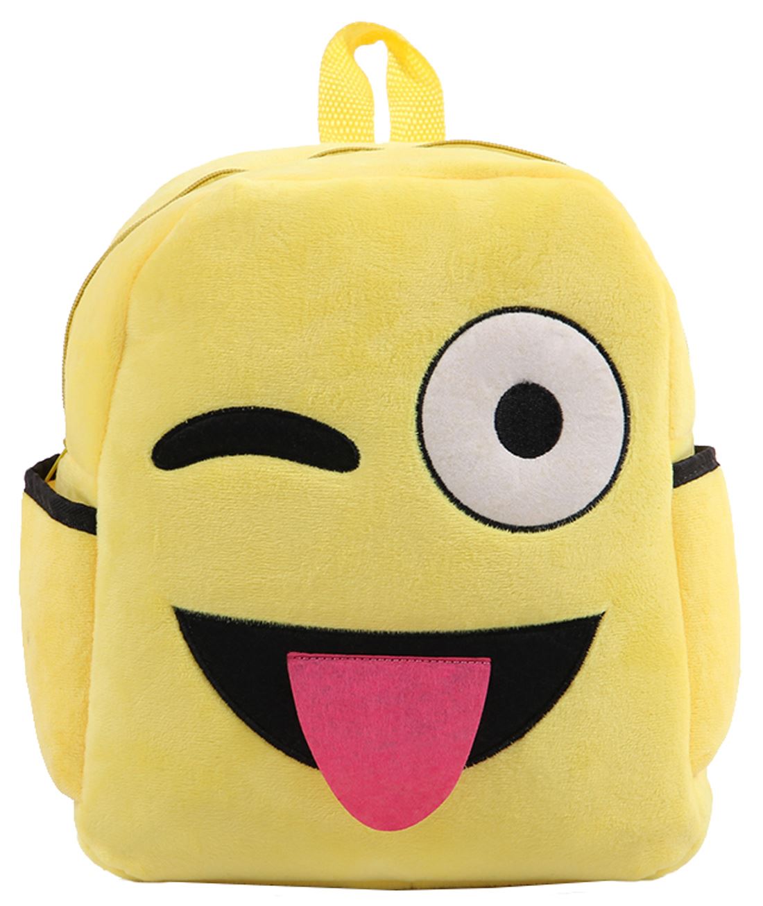 UK Seller Kids/Birls/Boys Soft Emoji Smile Yellow Rucksack Backpacks