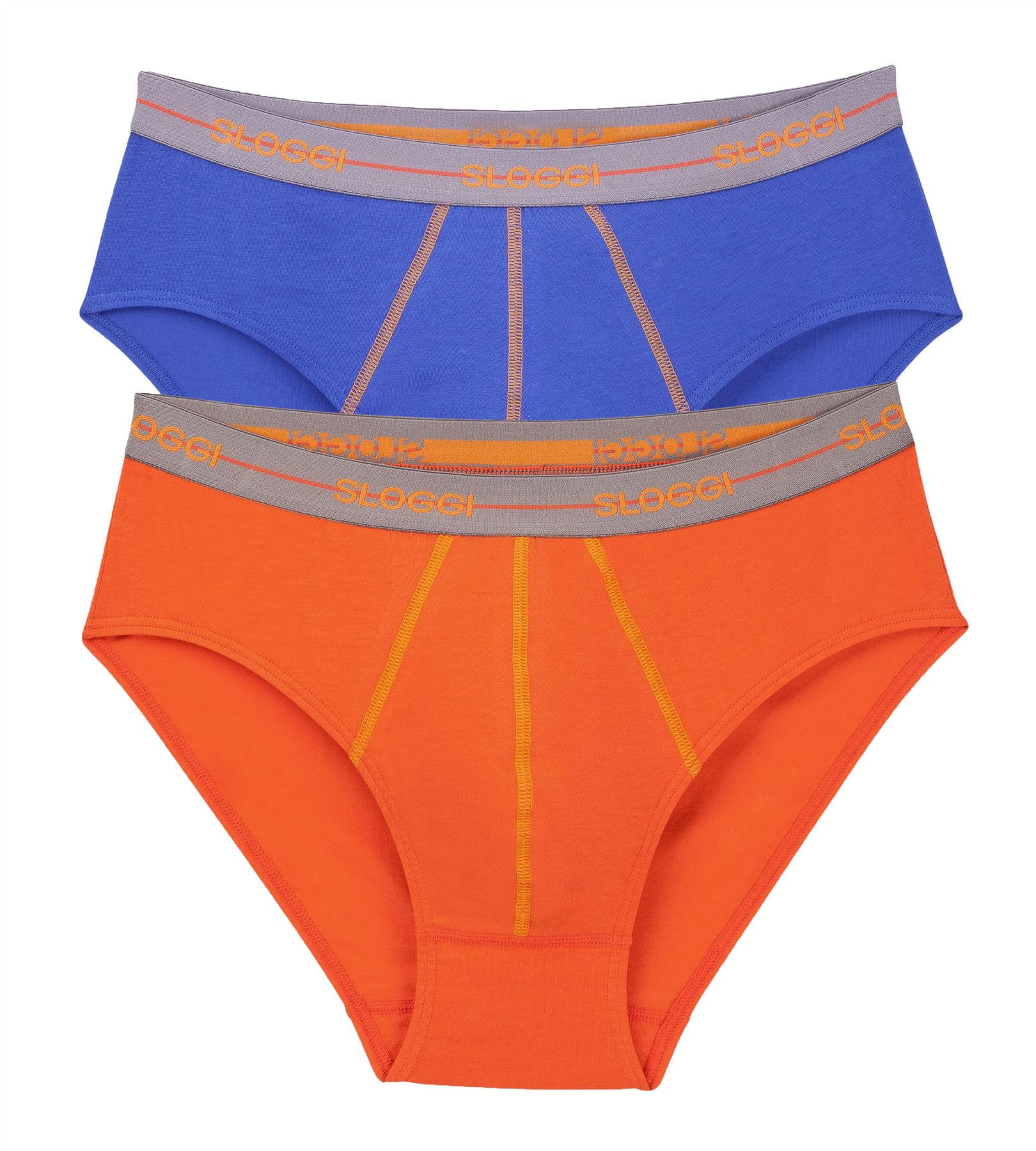 Men's Sloggi Start Midi Briefs 2 Pack Orange/Blue eBay