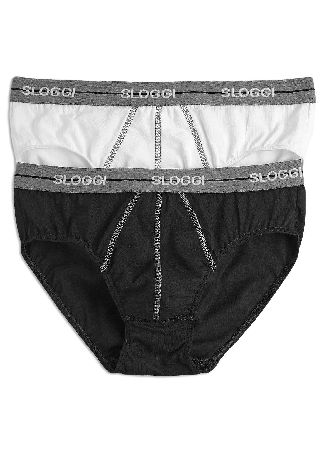 Men's Sloggi Start Midi Briefs 2 Pack White/Black eBay