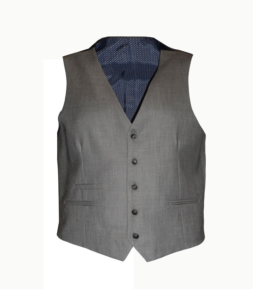 Mens Formal Semi Fitted Grey Waistcoat in Size 36 to 52 Reegan S//R//L