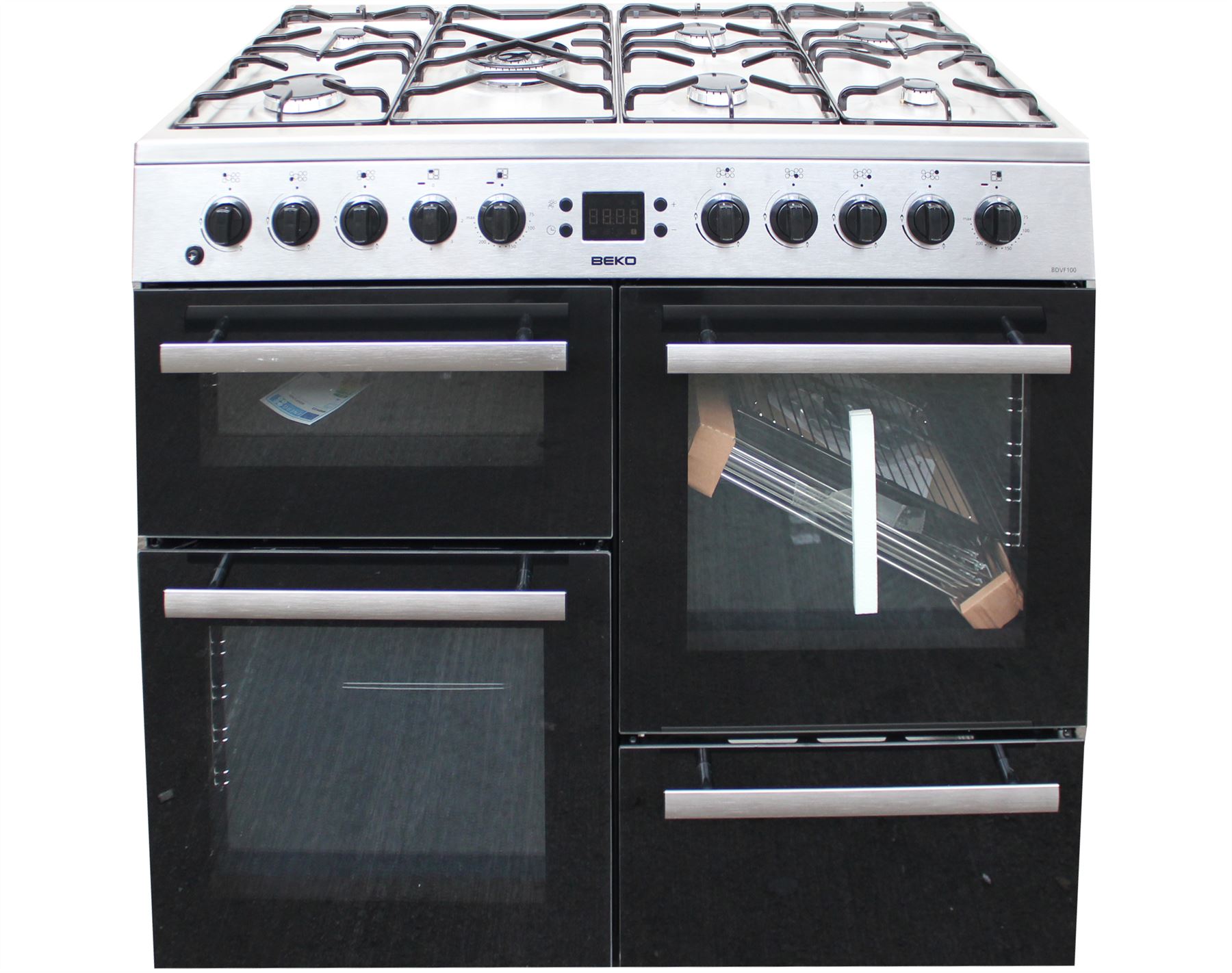 Beko BDVF100X Dual Fuel Range Cooker Stainless Steel 2 Electric Fan