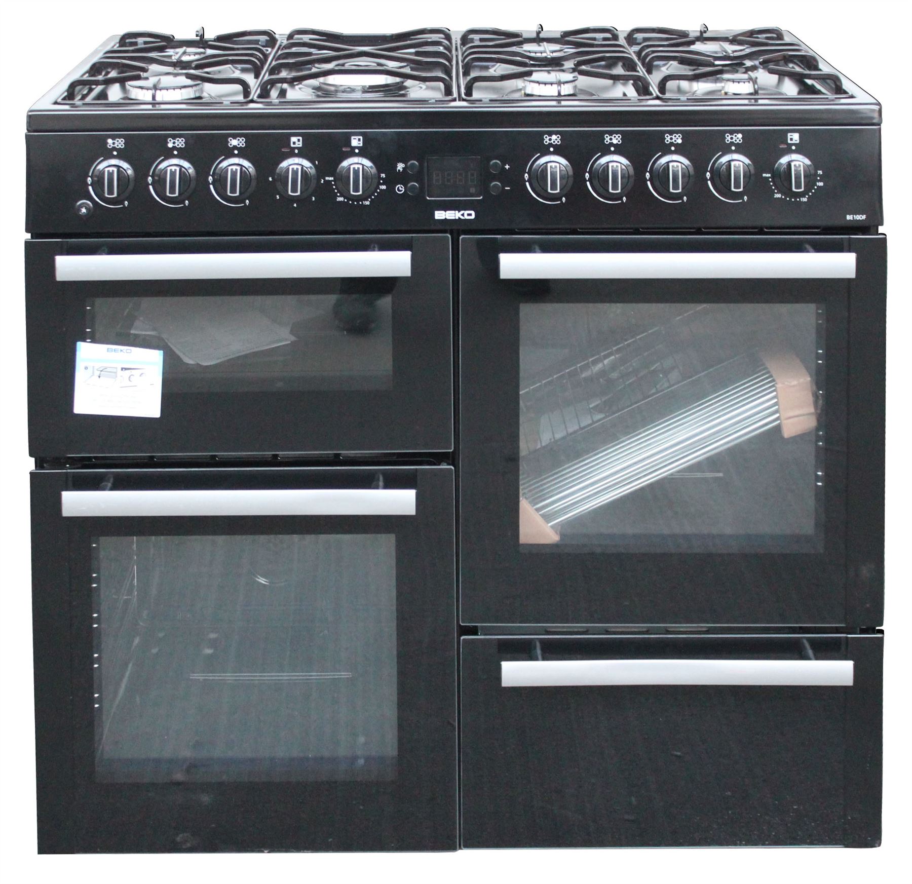 Beko Dual Fuel Range Cooker BE10DFK Double Fan Oven 100 CM Black 1964