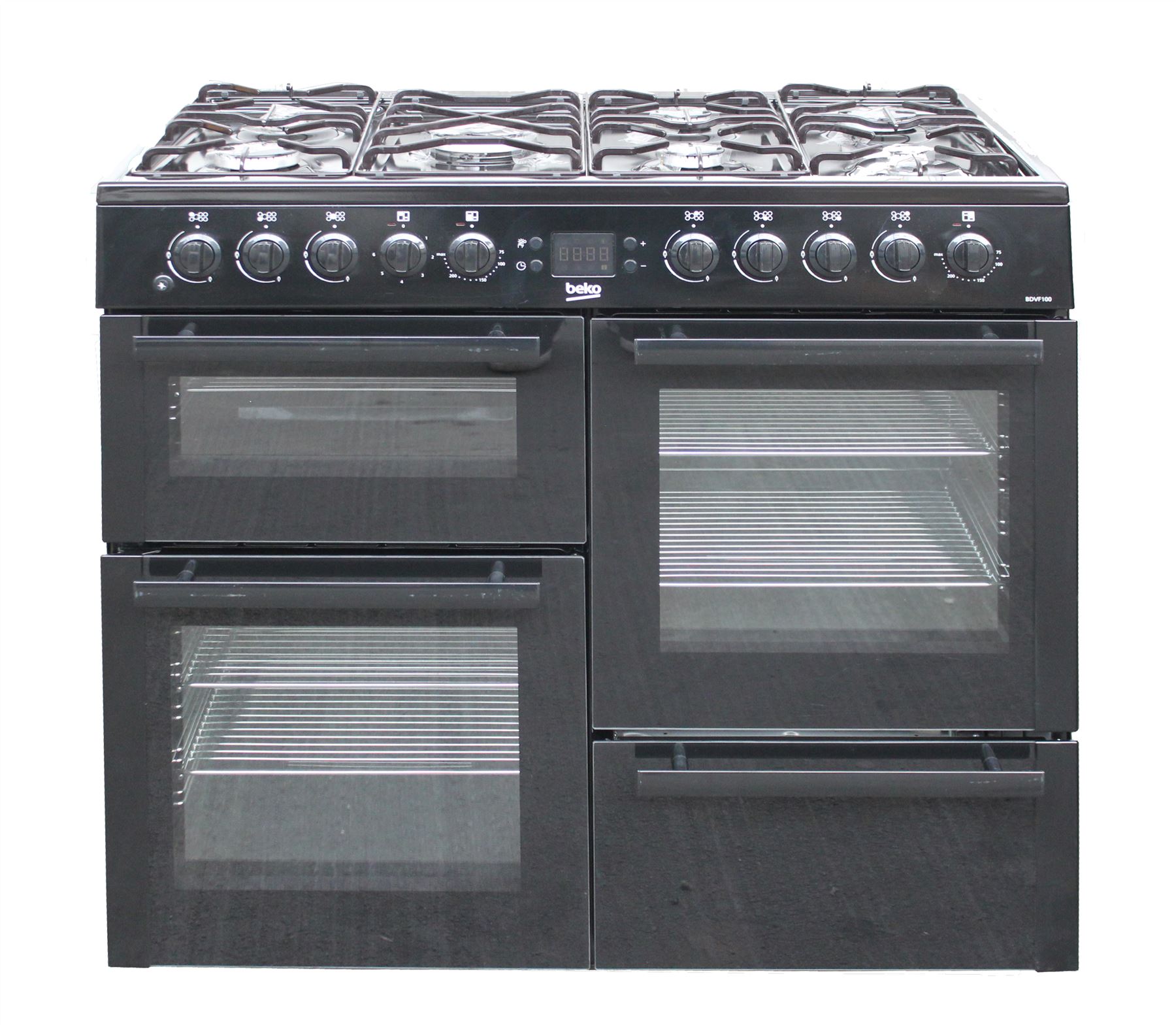 Range Cooker 100cm Dual Fuel Beko Double Fan Oven BDVF100K New Black 2028 eBay