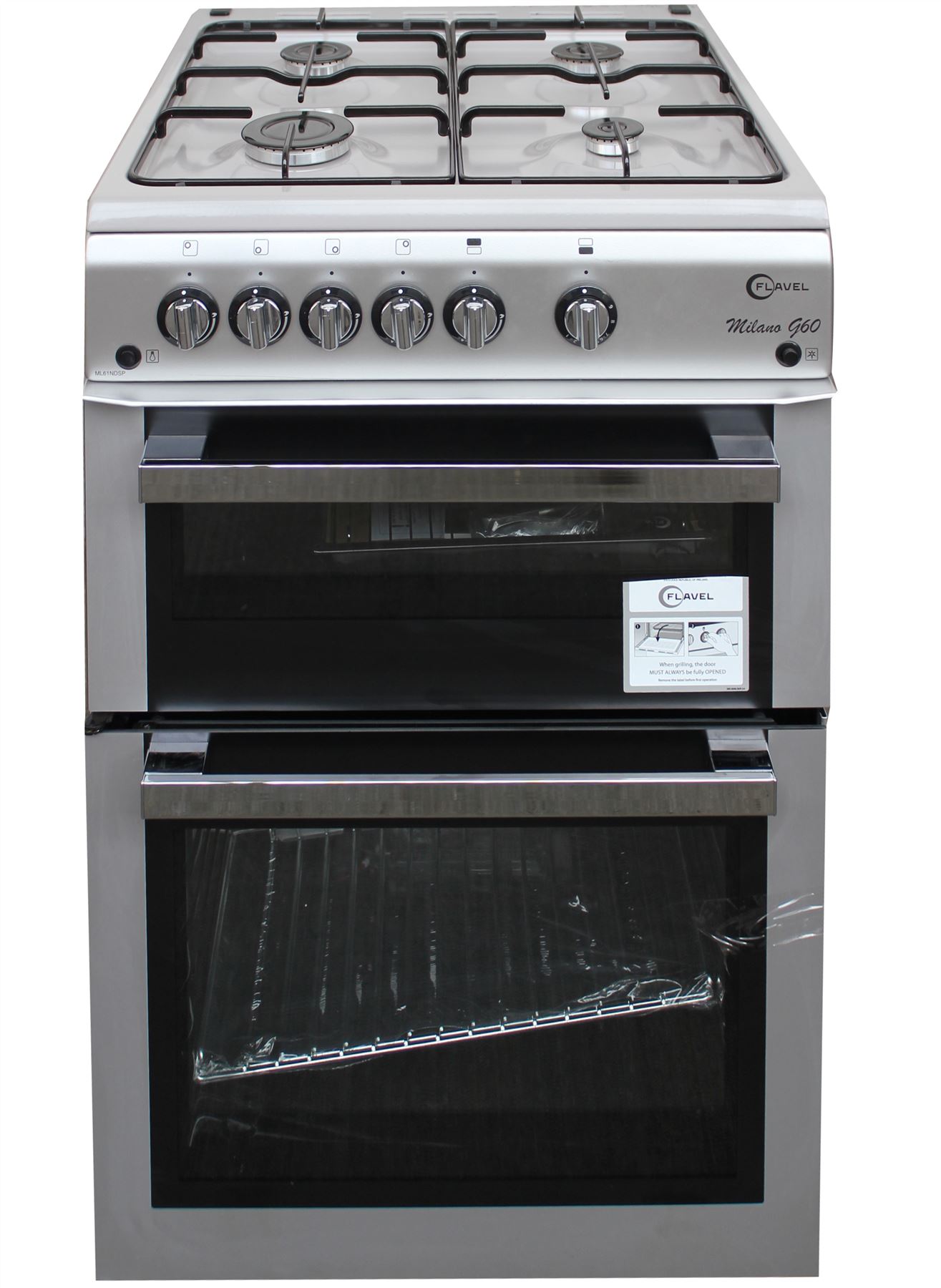 Flavel 60cm Gas Cooker ML61NDSP Twin Cavity Silver 1664 eBay