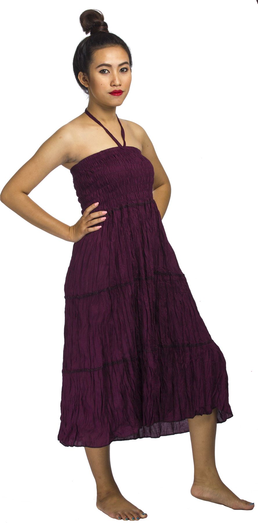 2 in 1 Long Tiered Broomstick Skirt/Dress Smock Waist Boho Hippie Summer eBay