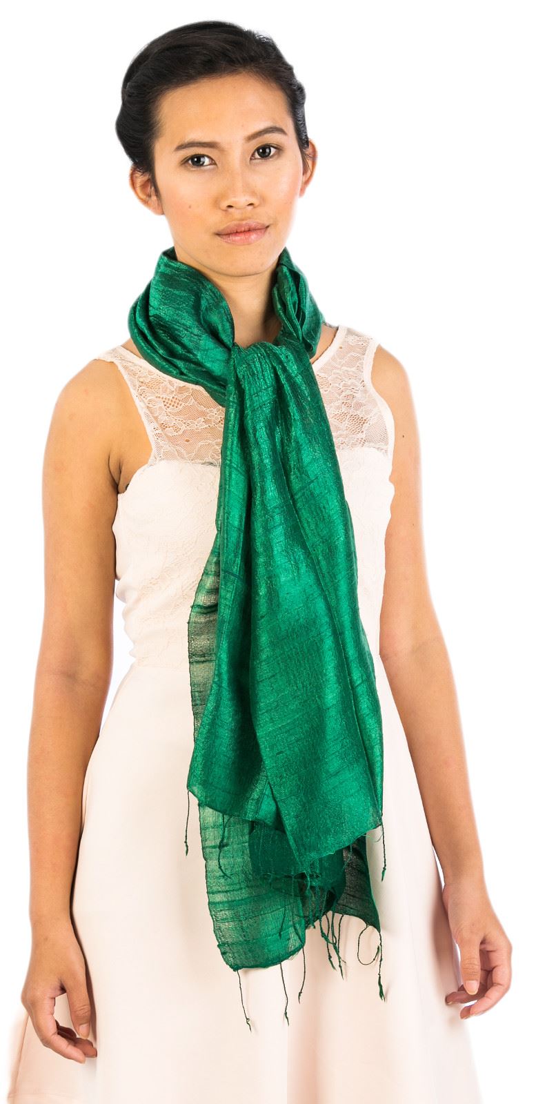 Handmade Soft Synthetic Thai Silk Scarves Shawl Wrap Woven Scarf 25x65