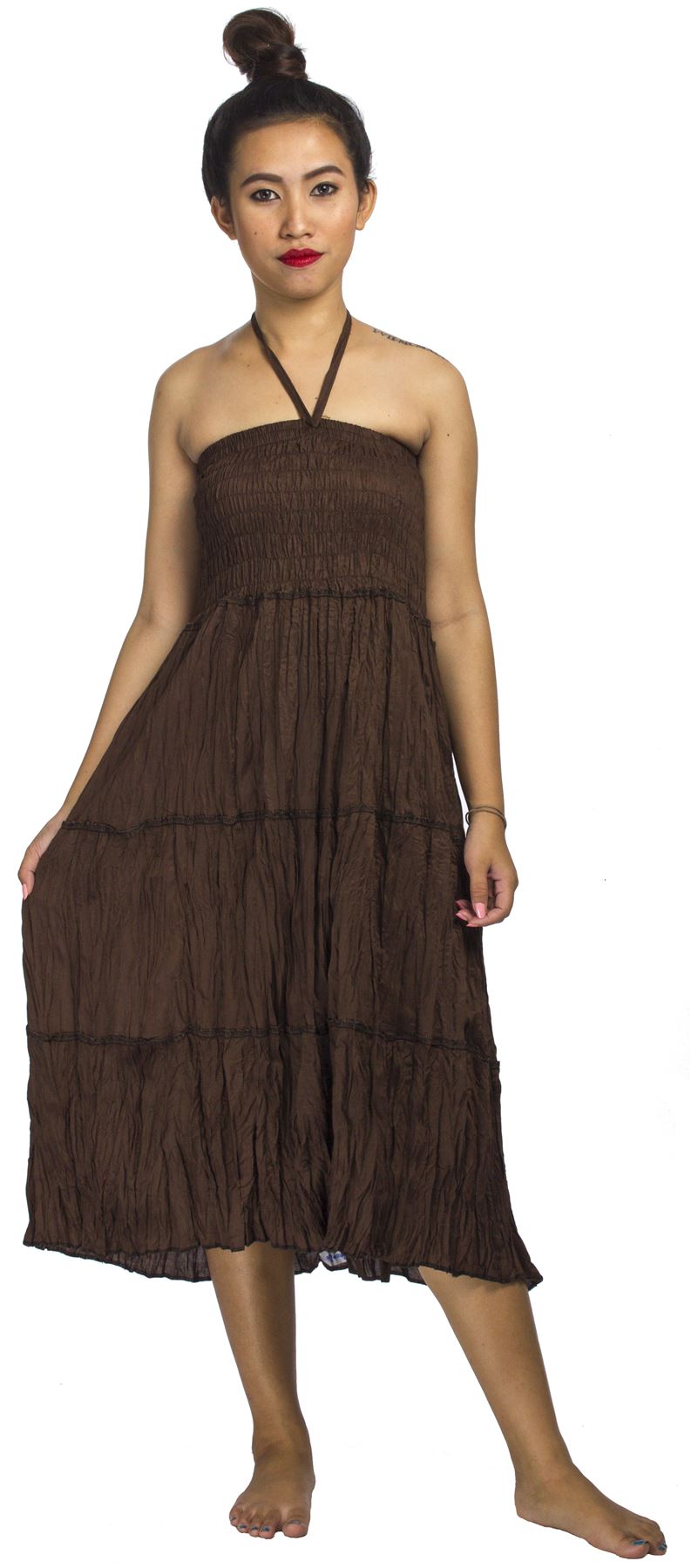 Long Tiered Rayon Broomstick Peasant Skirt & Dress Gypsy Hippie Boho