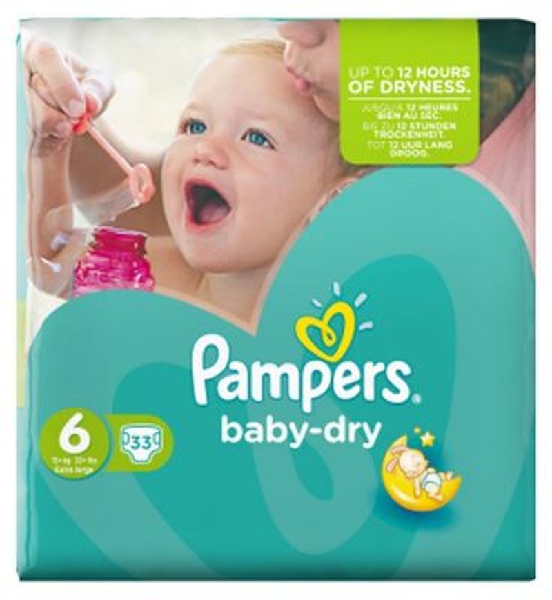 Pampers Baby Dry Size 6 (Extra Large) Essential Pack 33 Nappies | eBay