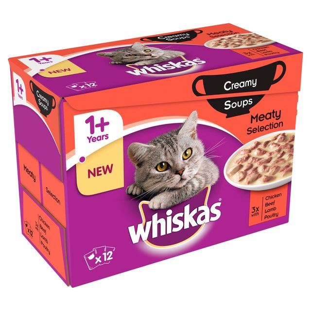 Whiskas 1+ Sachet De Chat Soupe Crémeuse Charnu 12 Par Paquet eBay