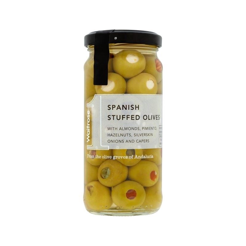 Spanish Stuffed Green Olives Waitrose 240g