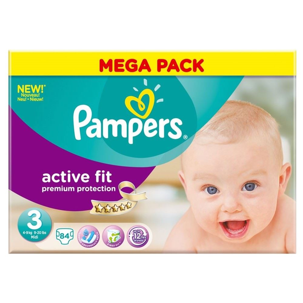 Pampers Active Fit Size 3 Midi 49kg (84)