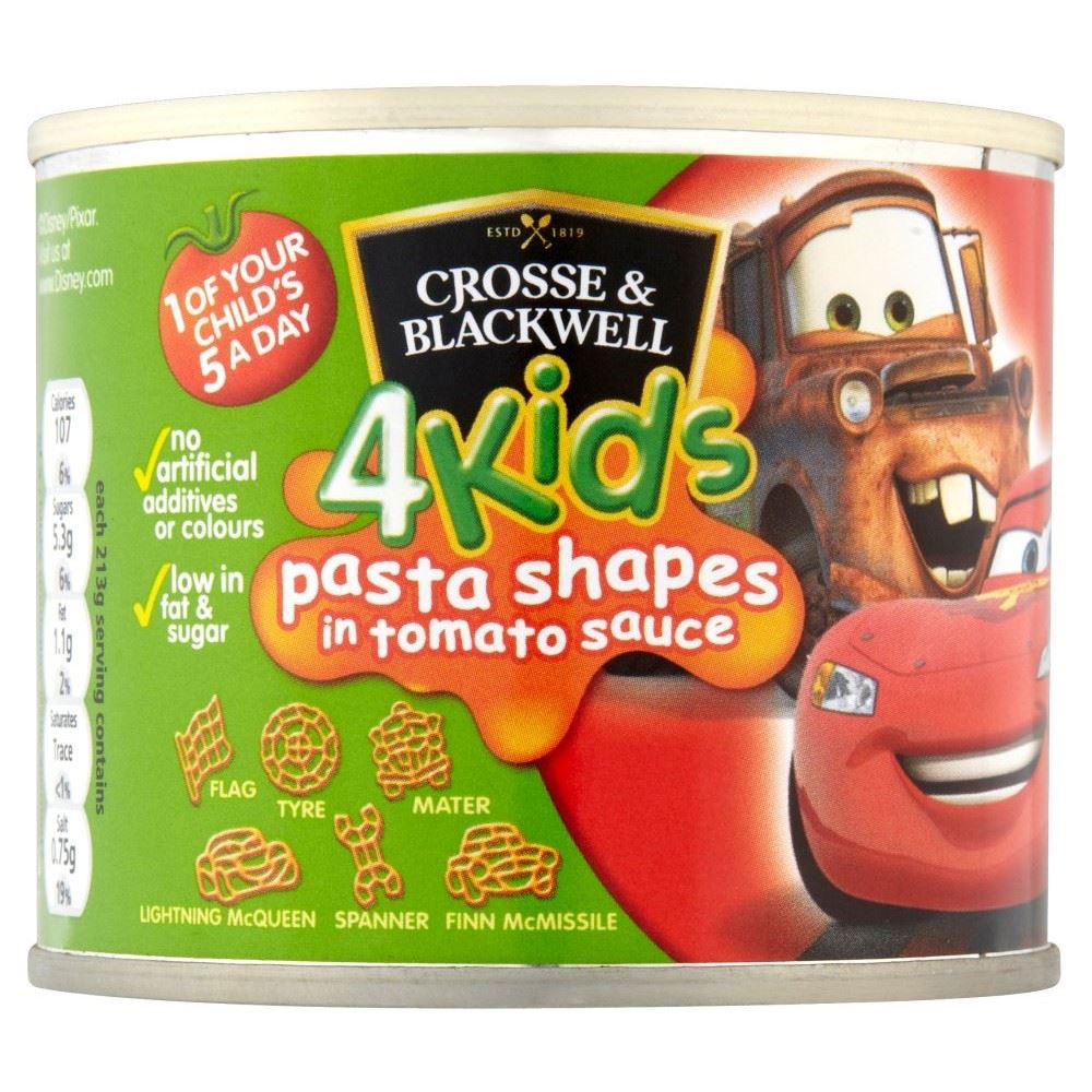Crosse & Blackwell 4 Kids Disney Cars Pasta Shapes in Tomato Sauce