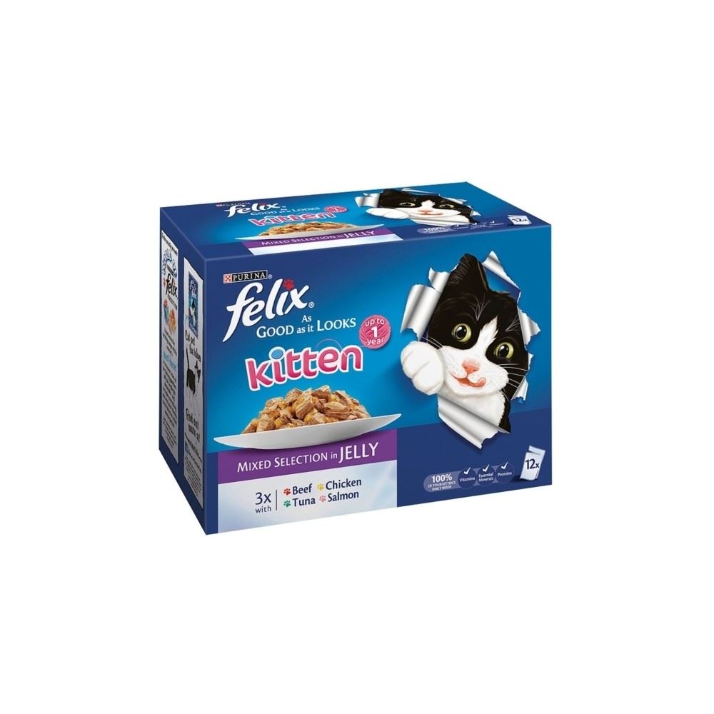 Felix As Good as It Looks Kitten, Meat & Fish Selection in Jelly