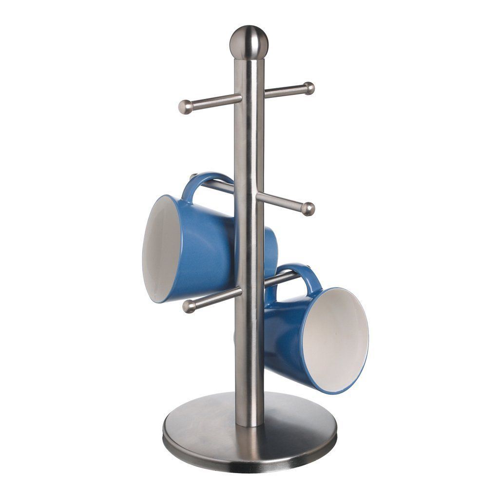 Matt Stainless Steel Mug Tree Holds 6 Mugs eBay