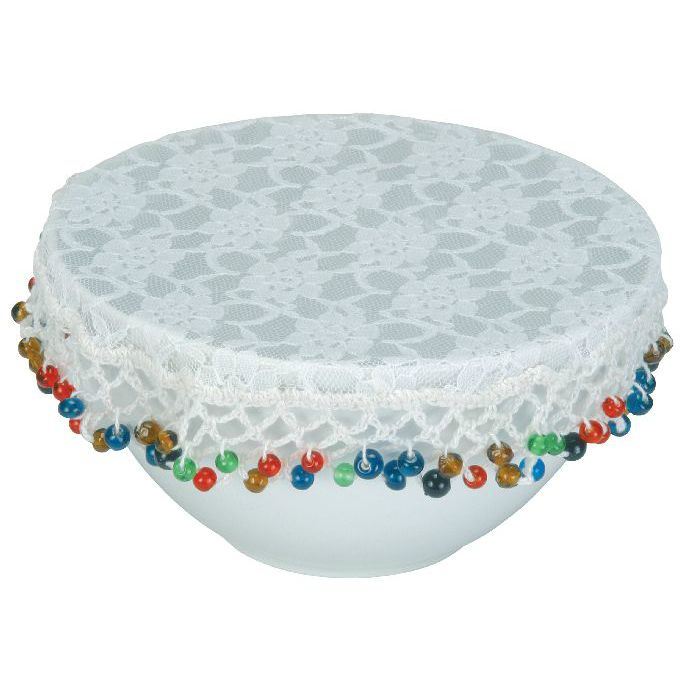 Beaded Bowl Cover Lace & Beads Protects Your Food eBay