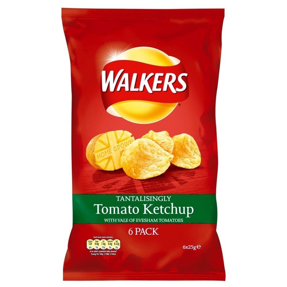 Walkers Crisps Tomato Ketchup (6x25g) eBay