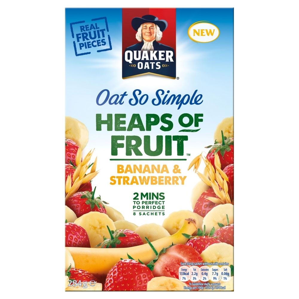 Quaker Oat So Simple Heaps of Fruit Banana & Strawberry (8 per pack
