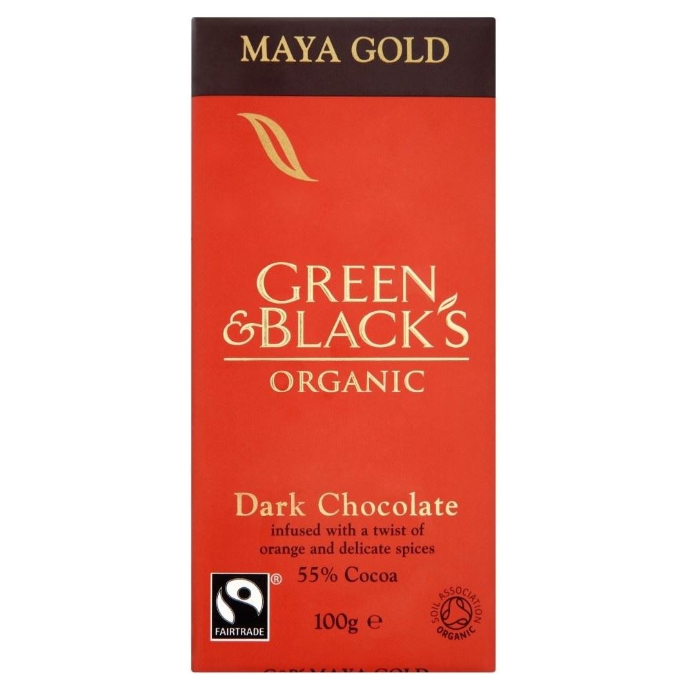 Green & Black's Organic Fairtrade Dark Chocolate 55 Cocoa Maya Gold